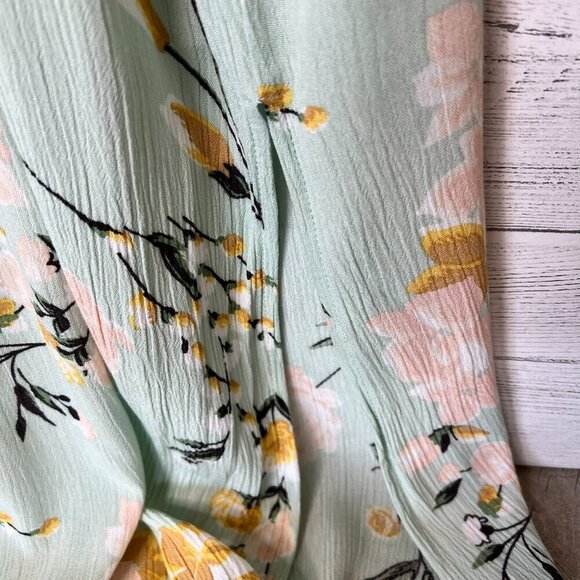 Forever 21 Dress Womens Size Medium Mint Green Embroidered Peek-a-Boo Waist - Picture 11 of 16